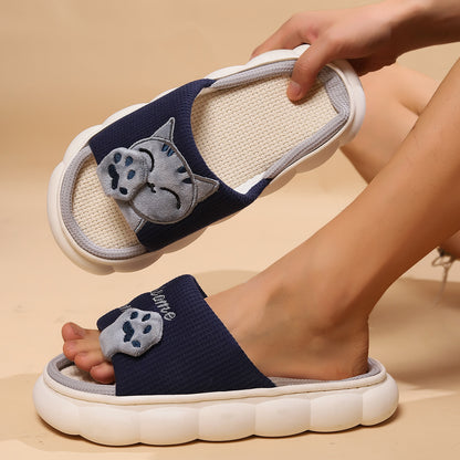 Cute Cartoon Kitten Home Slippers For Women